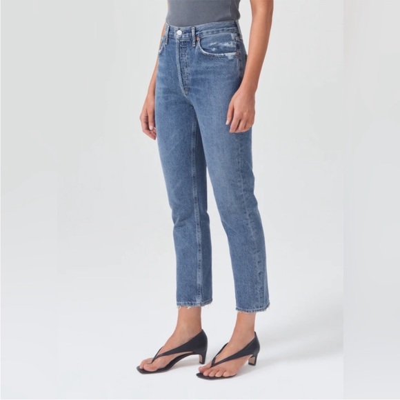 Agolde Riley Jeans High Rise Crop 27 - Picture 5 of 13
